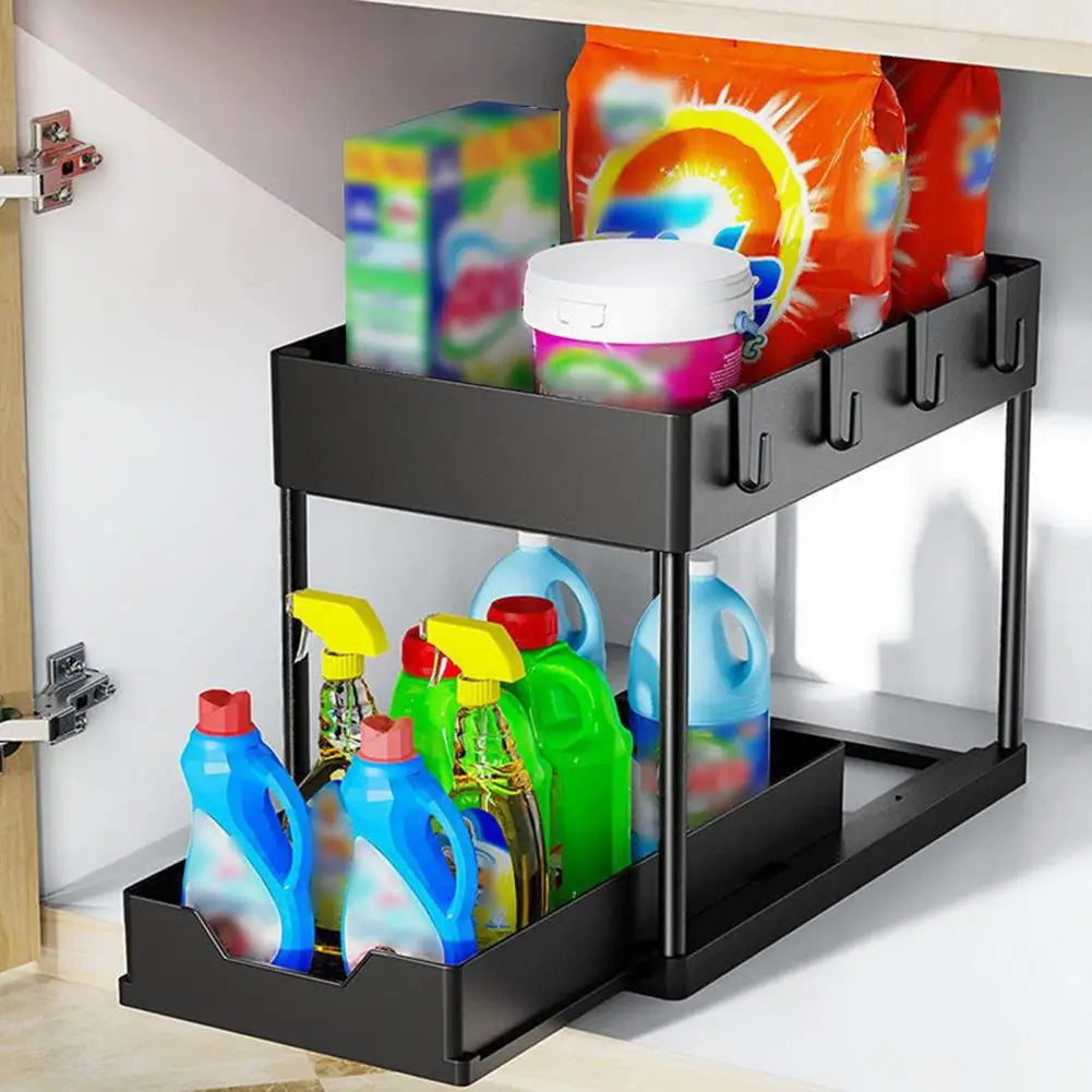 SORTED. 2-Tier Under-Sink Storage Organizer