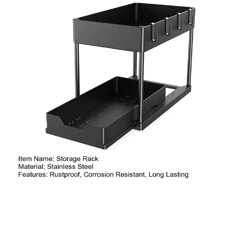 SORTED. 2-Tier Under-Sink Storage Organizer